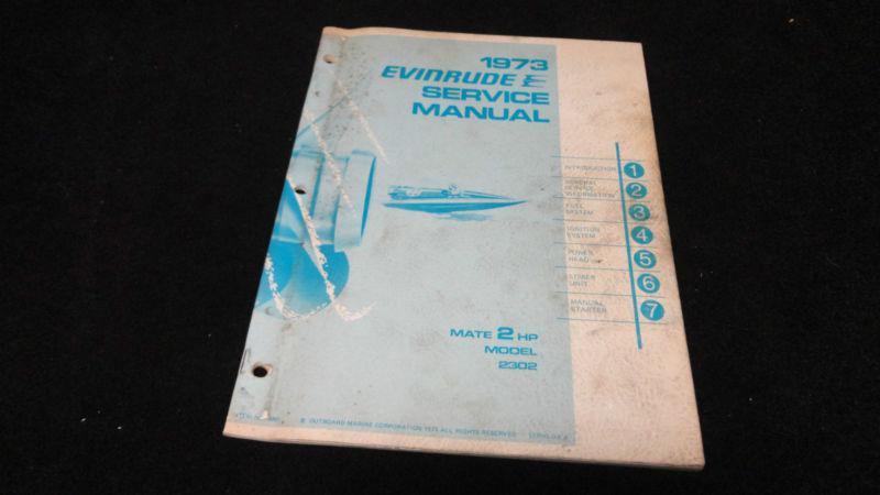 #4901 1973 evinrude 2hp, 2 hp service manual outboard  motor engine repair