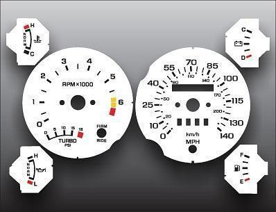 1987-1988 ford thunderbird 140 mph turbo coupe cluster white face gauges