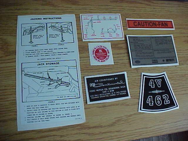1966-1967 lincoln continental car decals set