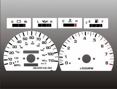 1992-1995 toyota 4runner truck instrument cluster white face gauges 92-95 89-95