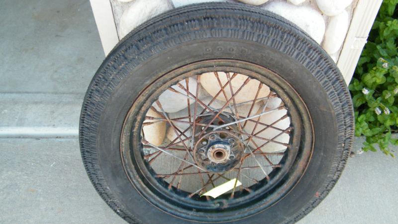 Vintage panhead /flathead knuckle harley davidson original spoke wheel tire