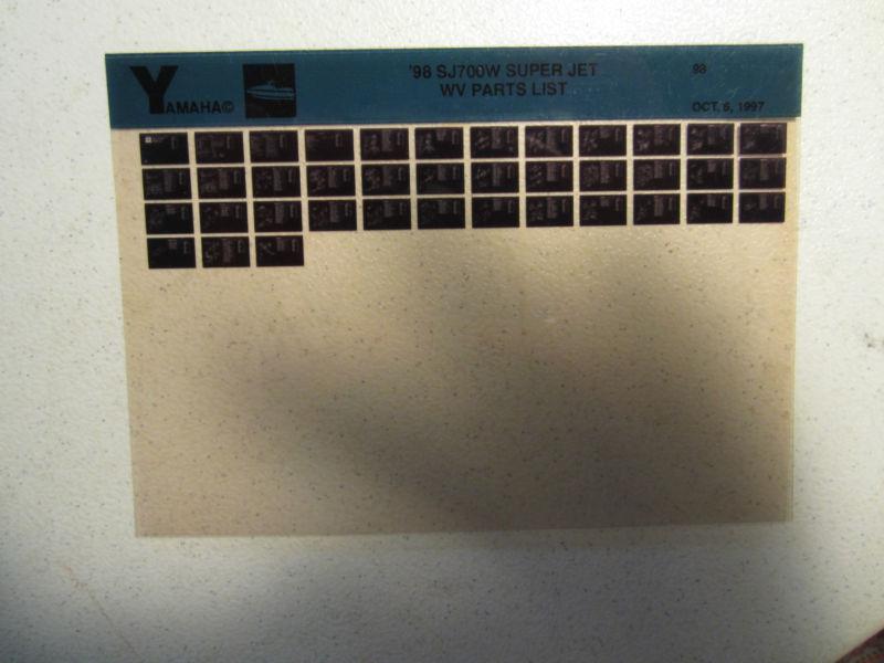 1998 yamaha super jet sj700w microfiche parts list catalog jet ski sj 700 w