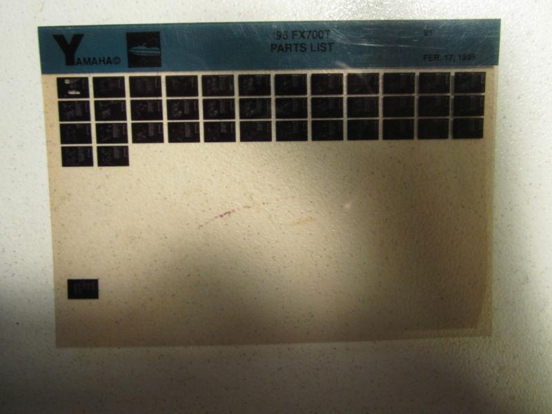 1995 yamaha fx700t microfiche parts list catalog jet ski fx 700 t 