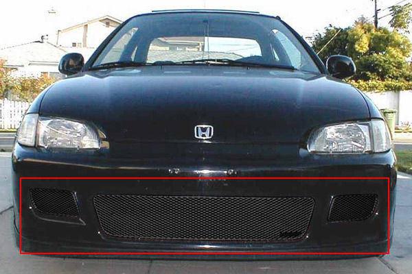 1992-1995 honda civic 2dr grillcraft black lower 3pc grille insert grill 