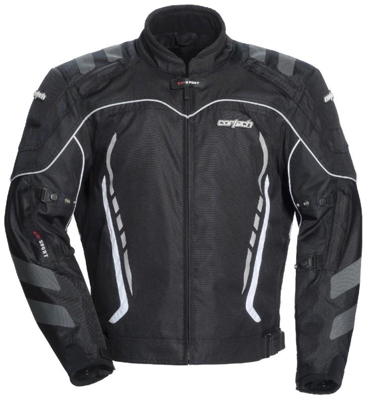 Cortech gx sport series 3 black large textile motorcycle riding jacket lrg lg