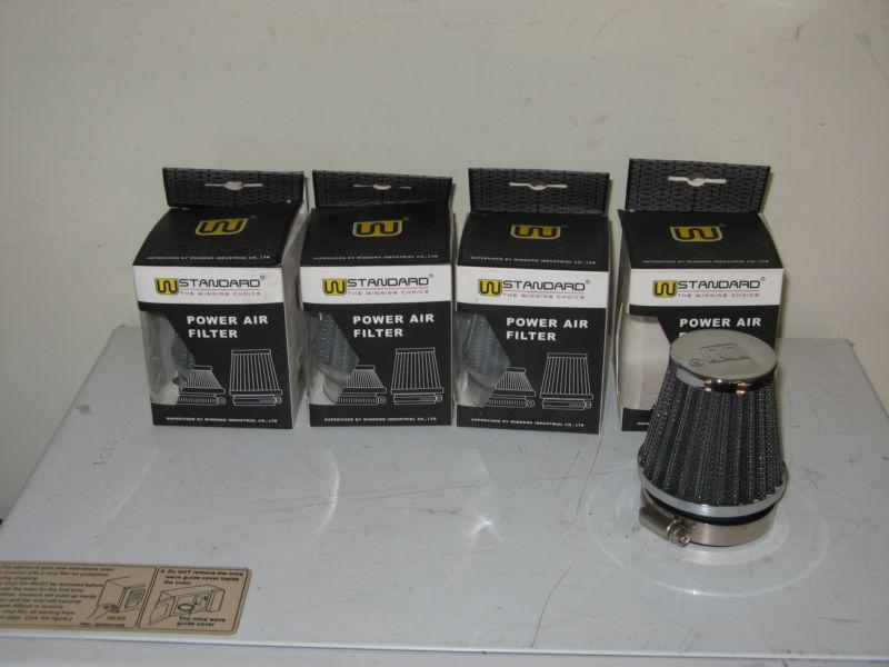 4 brand new w- standard power air filters in the box honda yamaha suzuki kawi