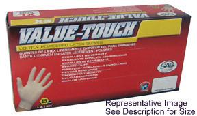 Sas 6594 - value-touch latex gloves, 5 mil, xlarge, box of 100, light powder