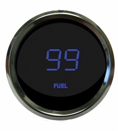 Universal digital fuel level gauge blue chrome bezel intellitronix ms9016-b usa