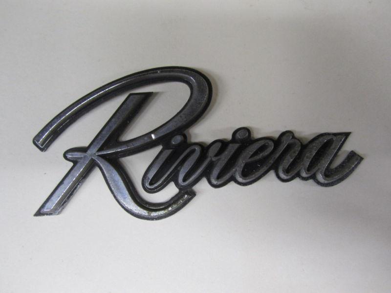 Buick riviera emblem ornament " riviera " w/ black field