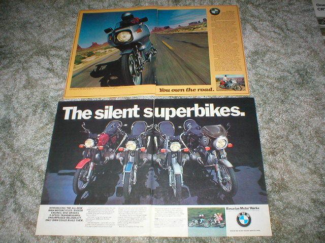 1974 1977 bmw motorcycle street bike cycle ads silent superbikes ( lot of 2 )