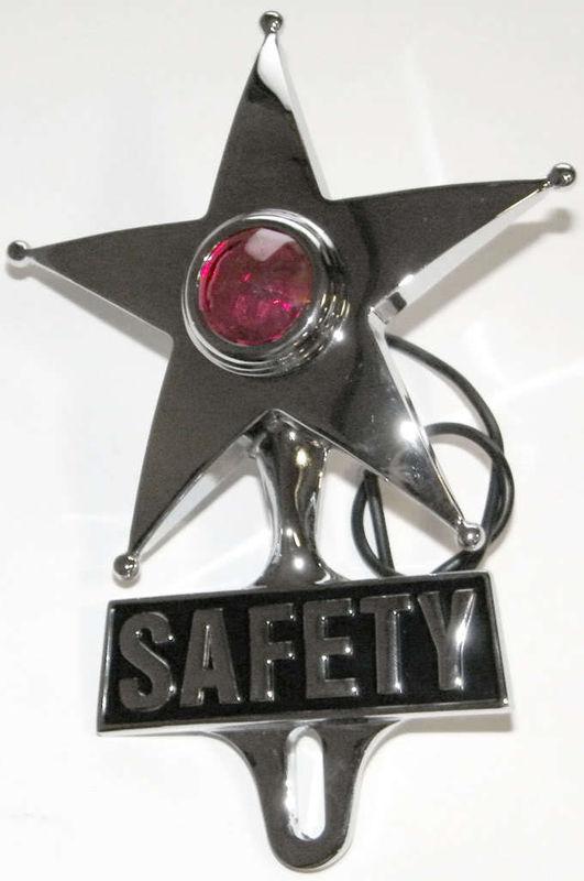 Safety star red light license plate topper custom hot rat rod lowrider vtg style