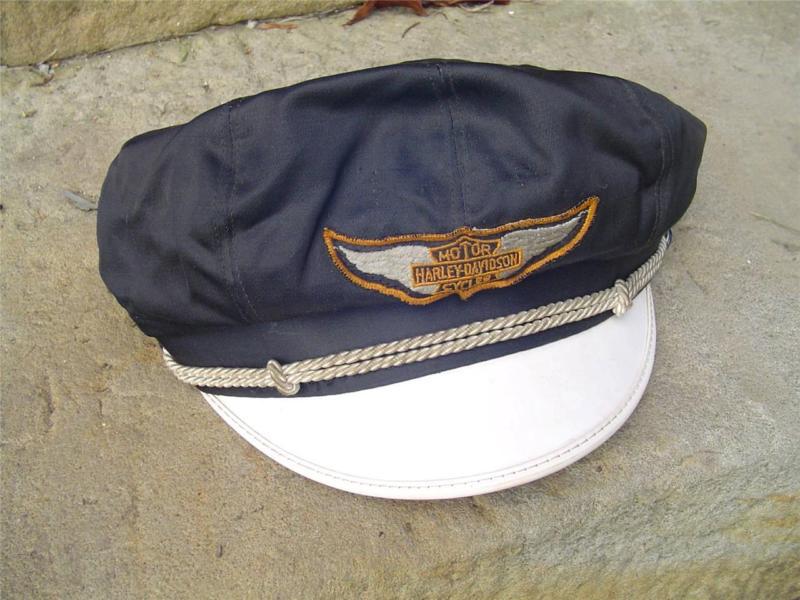 Another old 1950s era harley davidson knucklehead road captain hat/size 6 3/8
