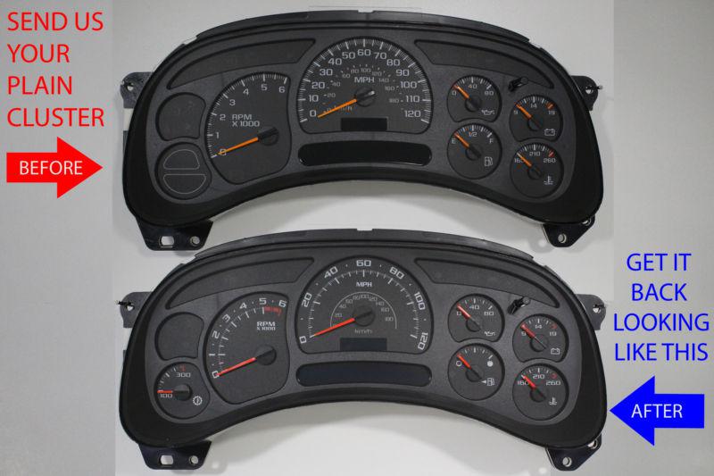 Custom truck speedometer repair service + escalade gauges + bright red pointers