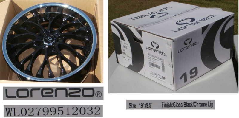 Lorenzo wl027 series gloss black w/chrome lip wheel 19x9.5"/5x120mm / 32mmoffset