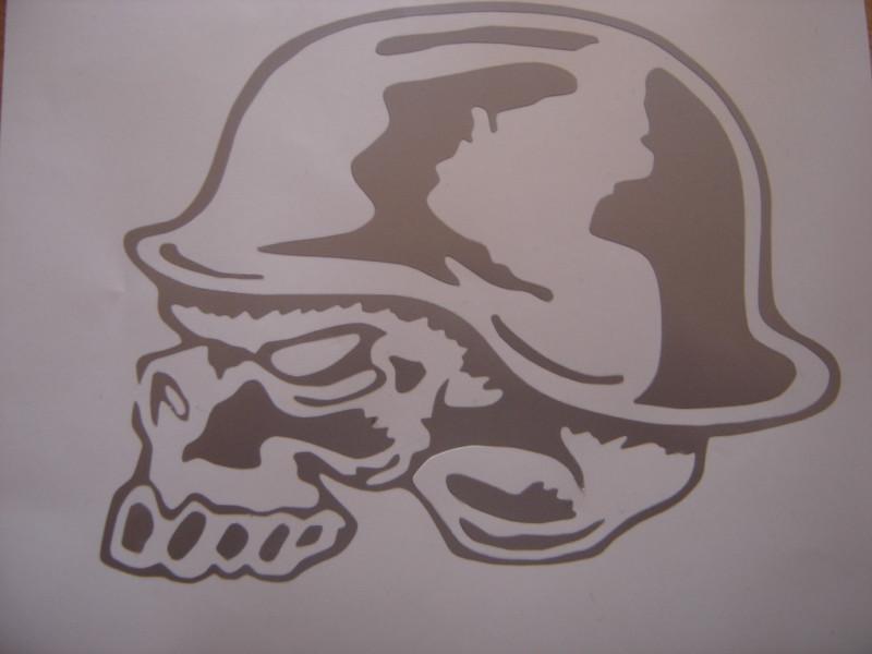 German style helmet with skull decal graphic sticker 