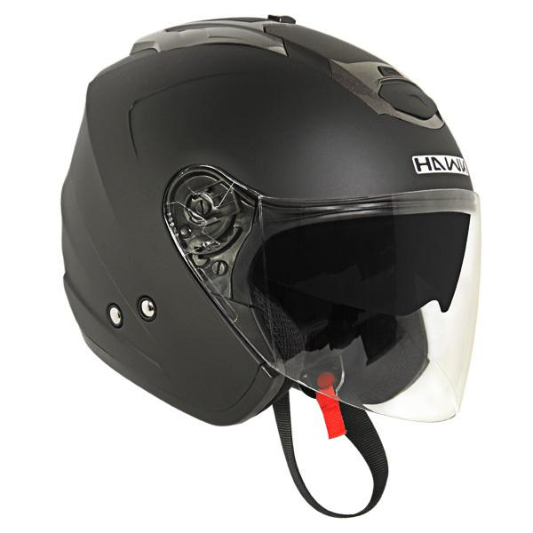 New hawk cruz-r matte black/anthracite dual visor open face helmet motorcycle