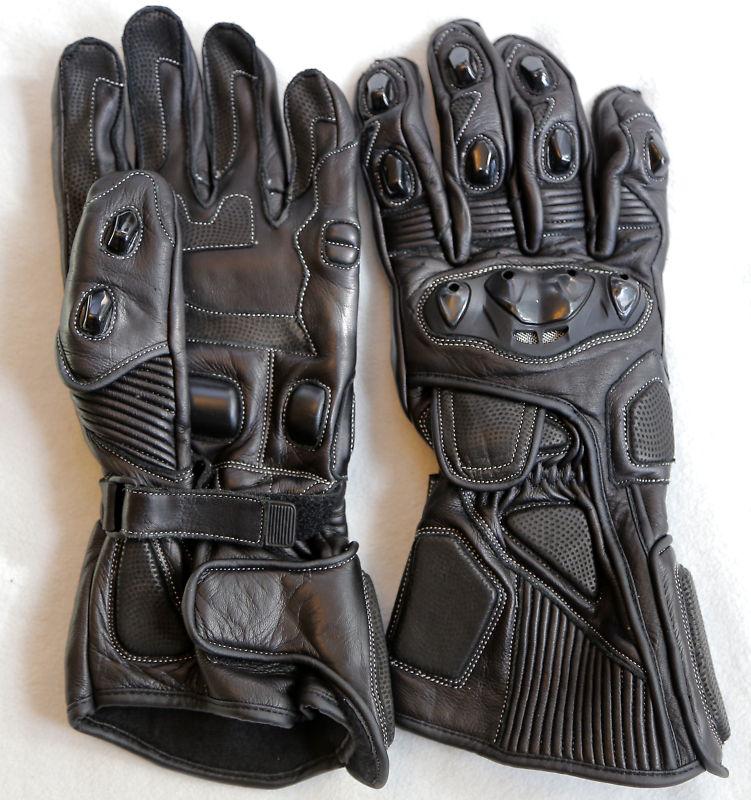 Held air dry style leather motorcycle gauntlet gloves l large with kevlar