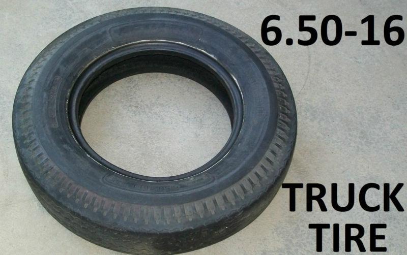 1 used ◆ 6.50-16 lt vintage truck blackwall tire for dodge ford chevy pickup car