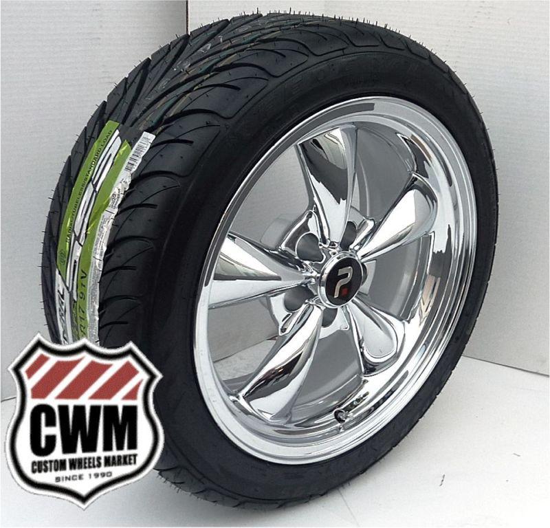 17x8" classic 5 spoke chrome wheels rims federal tires for chevy el camino 1968