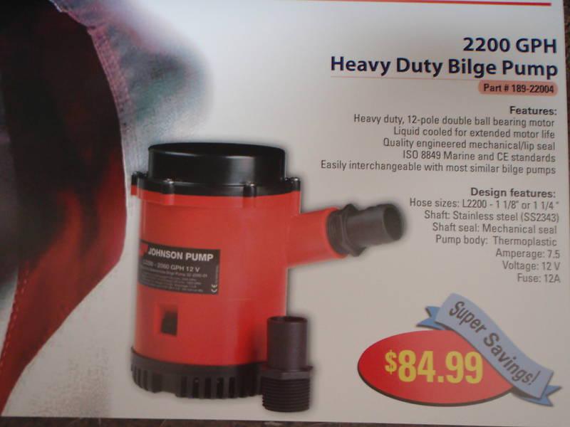 Bilgepump heavy duty 2200 gph s/s shaft 12v 18922004