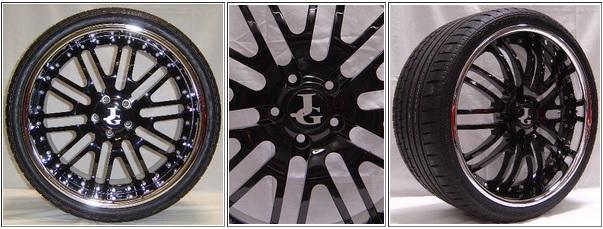 Jim gainer 22" mesh forged porsche cayenne wheel and tire package continental