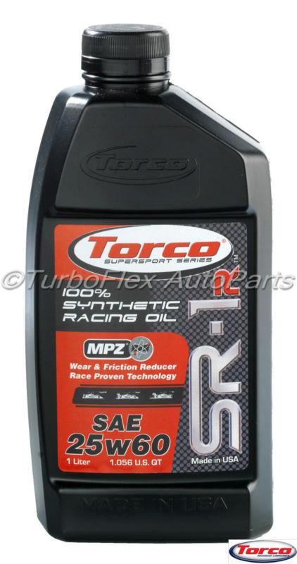 Torco oil sr-1r 25w60 racing synthetic engine oil 1 liter. 