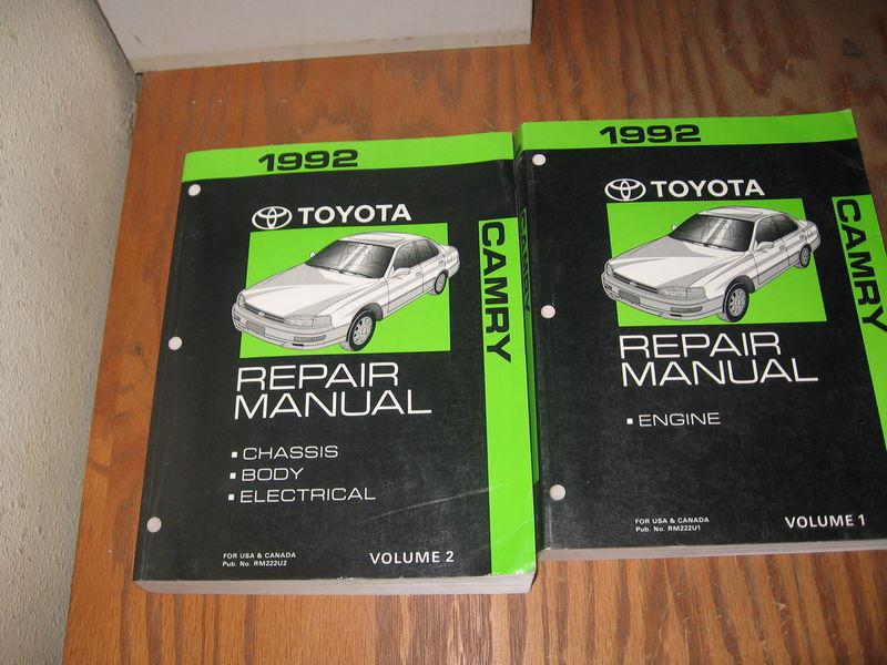 1992 toyota camry service repair manual chassis body electrical engine set of 2