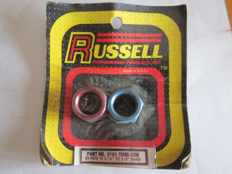 Russell part no.  2101 anodized tube-lok fittings #6 hose to 5/16" to 3/8" barb