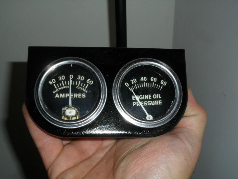 Vintage 2" amp & engine oil pressure gauges 