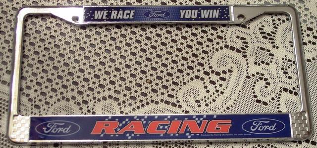 New ford racing chrome plated brass license plate frame! made to never rust!
