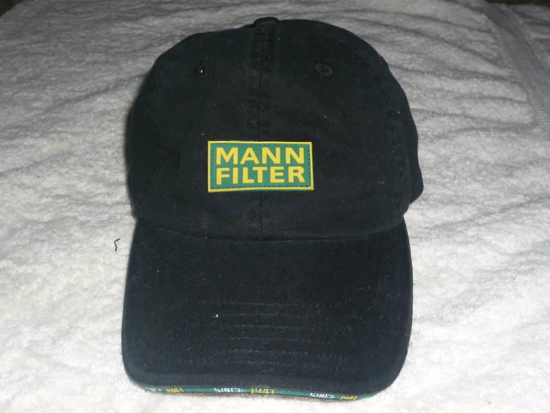 Mann filter hat black with logo and velcro adjustment