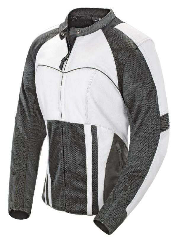 Joe rocket ladies radar leather white small motorcycle jacket womens mesh sml