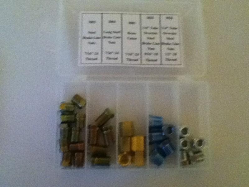 Brake line fitting assortment for 1/4" tube size - standard and oversize nuts