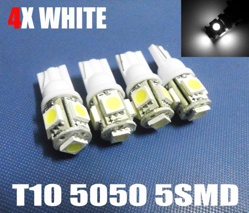 4pcs super white 5-smd led t10 map light bulbs 194 159 158 2825 168 t15 #o15