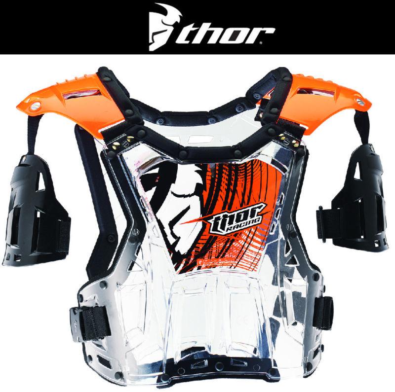 Thor quadrant flo orange roost guard chest protector dirt bike motocross atv '14