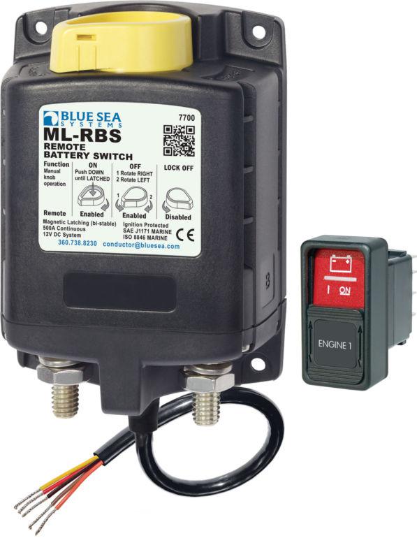 Blue seas system ml-rbs remote battery switch with manual control - 12v  7700 