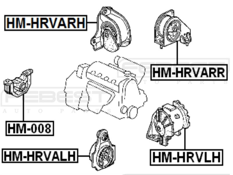 Right engine mount auto - honda hr-v gh1/gh2/gh3/gh4 1998-2005 oem 50805-s2h-992