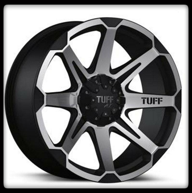 20" x 9" tuff t05 black machined rims w/ lt325/60/20 toyo open country a/t tires