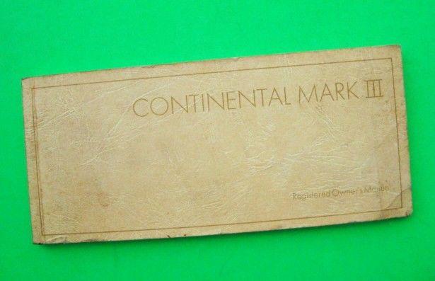 Original 1968 lincoln continental mk iii owner manual factory original scarce