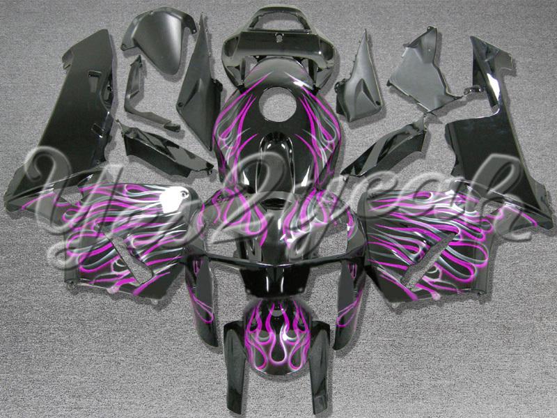 Injection molded fit 2005 2006 cbr600rr 05 06 purple white flames fairing zn1042