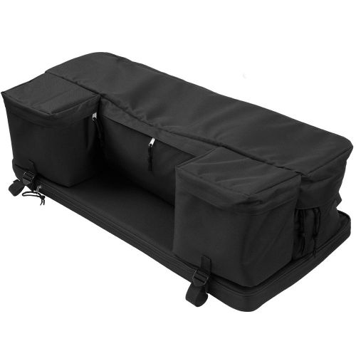 Black 4-wheeler atv rack storage pack gear luggage bag with cushion 62102