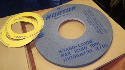 Norton surface grinding wheel 14&#034; x 1&#034; x 5&#034; arbor hole 1/2&#034; thick there, concave