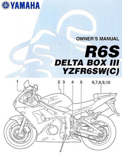 2007 yamaha r6s delta box iii motorcycle owners manual -new-r6s-yzfr6swc-yamaha-