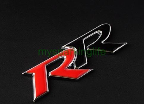 Car chrome badge emblem sticker "rr" for mugen civic 3d