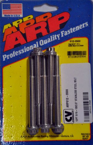 Arp 612-3500 stainless steel bolts 5/16-18 diameter x 3.500 uhl set of 5