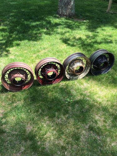 16x4  ford wire wheel set of 4 matched 1935 hot rod wheels