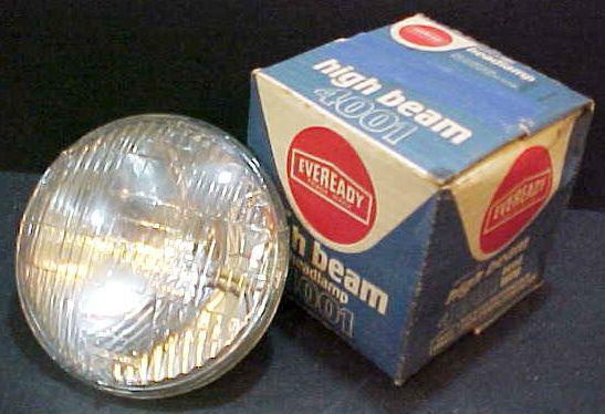 New vintage round union carbide eveready high beam 4001 auto car headlamp