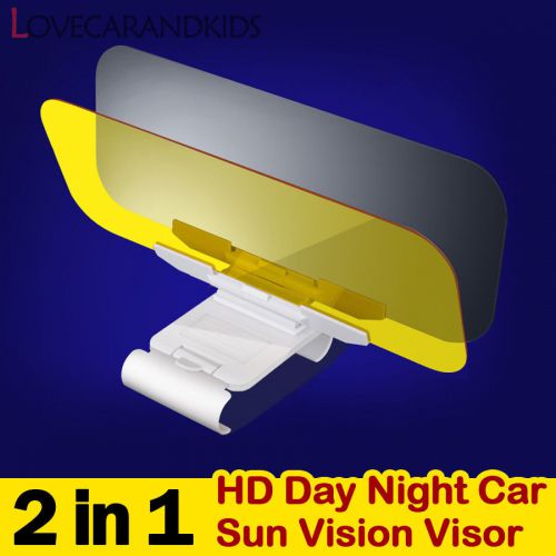 2 in 1 car day night vision mirror driving sun visor vehicle anti-glare glare