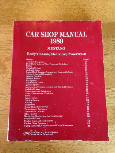 Ford mustang original car shop manual 1989