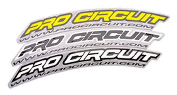 Pro circuit front fender decals standard size white